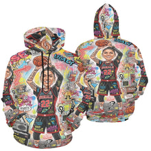 Load image into Gallery viewer, Rich and Rich Multicolor Basketball Woman Caricature Hoodie
