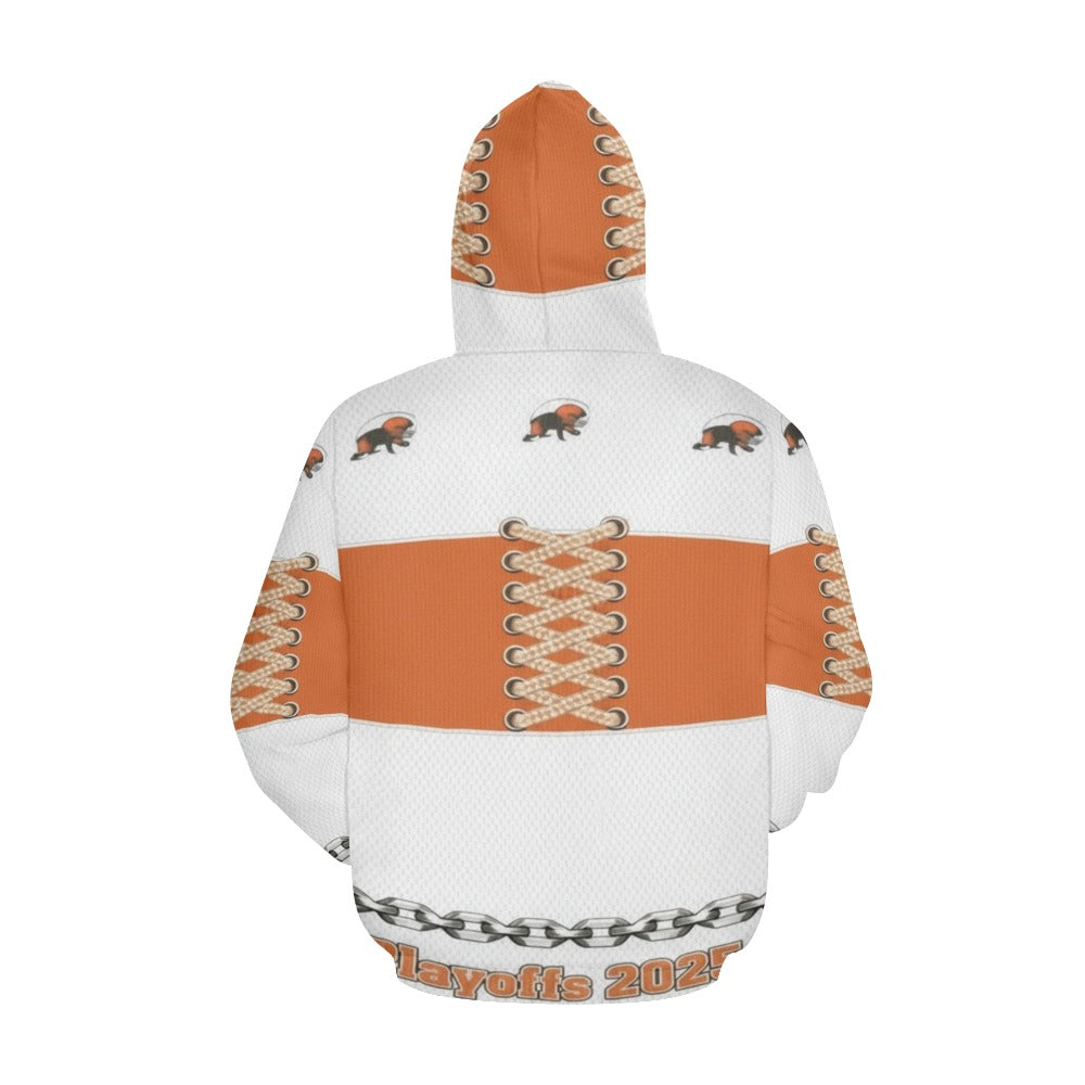 Rich and Rich Women's Playoffs 2025 Orange All Over Print Hoodie