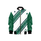 Kicks & Carry Preppy Varsity Stripes Girls Green Bomber Jacket