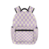 a Retro Checkerboard Lavendar Pastel Girls Large Capacity Backpack