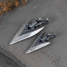 Load image into Gallery viewer, Mens Silver Weapon Necklace with Stone in Weapon Shape
