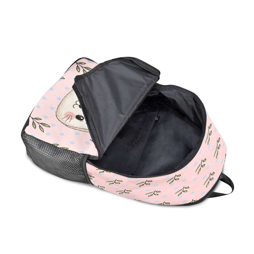 Rich and Rich Girls Bunny Designer Backpack | Pink Polka Dot 1200D Nylon Kids School & Travel Bag