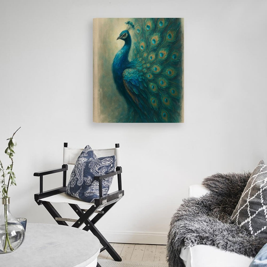 The Riveting 20x24 inch vertical hand-framed canvas painting with vibrant colors