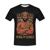 Men's black T-shirt with King of Kings all-over graphic print — additional view 6