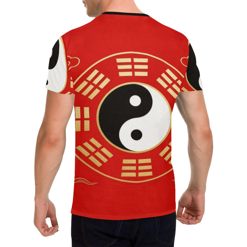 Rich and Rich Red Feng Shui Men's T-Shirt made of premium cotton with vibrant red color