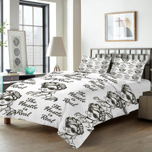 Load image into Gallery viewer, Rich and Rich The Hustle Is Real White 4-Piece Bedding Set with Quilt Cover, Fitted Sheet, 2 Pillow Shams
