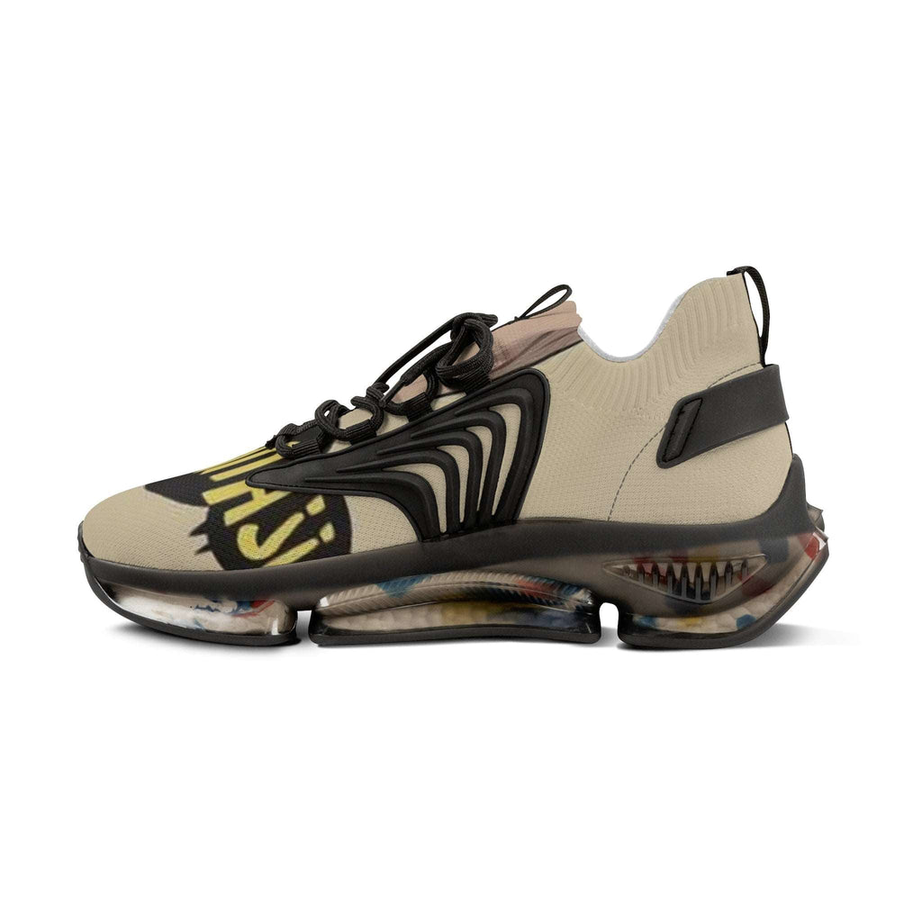 Huh?! Men's black mesh sneaker with white sole and breathable design