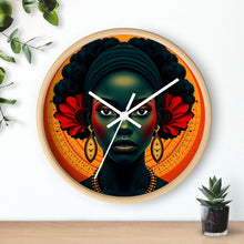Load image into Gallery viewer, Cultural Elegance Wall Clock - Bold Black Woman Design
