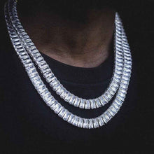 Load image into Gallery viewer, Men&#39;s Hip-Hop Zirconia Necklace in Copper Alloy Rectangular Design
