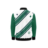 Kicks & Carry Preppy Varsity Stripes Girls Green Bomber Jacket