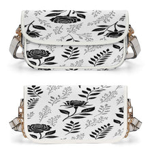 Load image into Gallery viewer, Rich and Rich Black Rose Noir Floral Flap Women's White Shoulder Handbag
