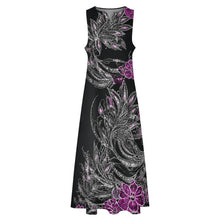 Load image into Gallery viewer, Rich &amp; Rich Women's Midnight Orchid Feather Sleeveless Maxi Dress with Pockets - Rich and Rich Homeopportunities

