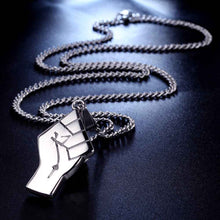 Load image into Gallery viewer, Mens Gold Fist Pendant Necklace in Titanium Steel with Gold Finish
