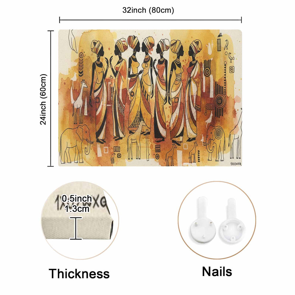 Rich and Rich African Women 32x24 Canvas Wall Art featuring vibrant African cultural design