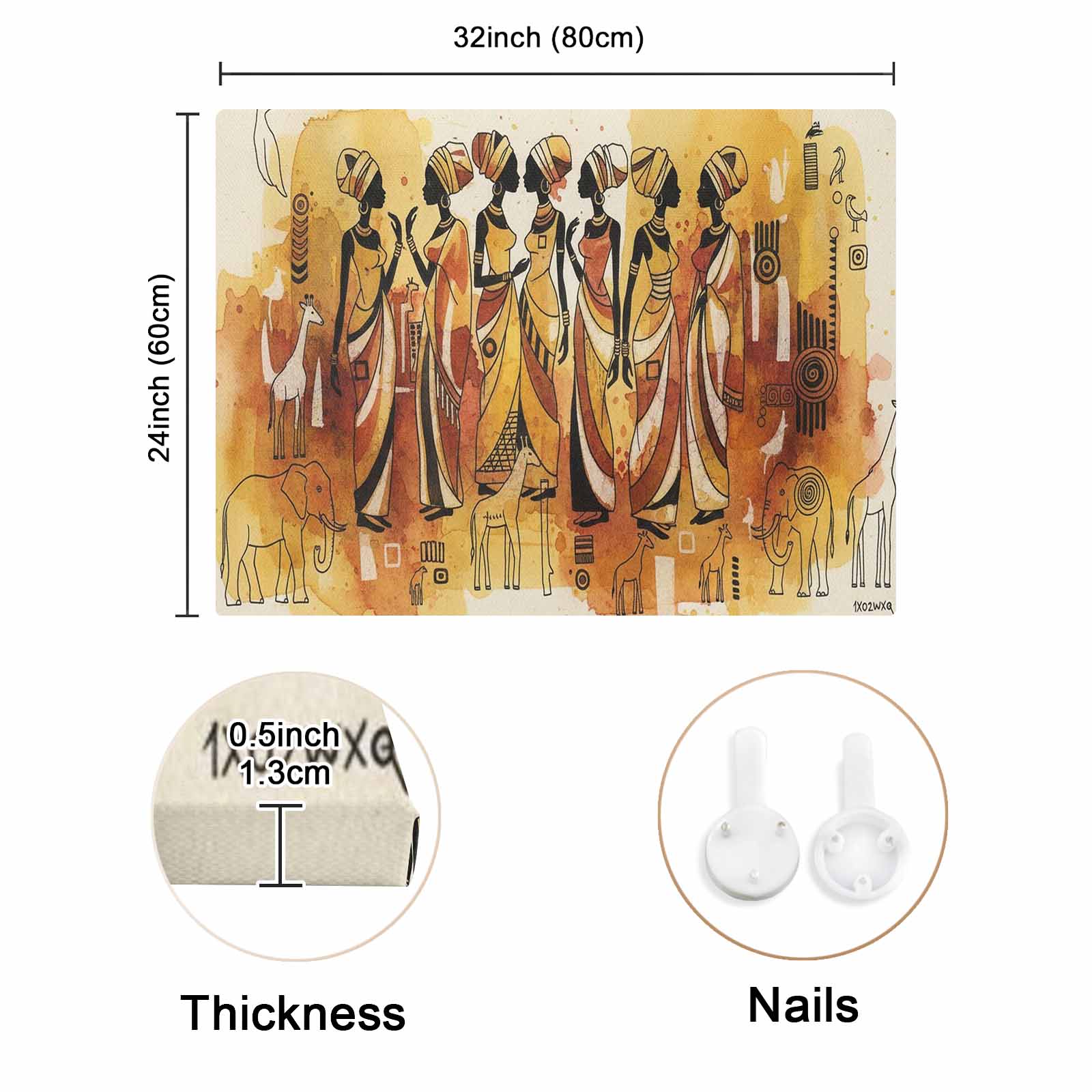Rich and Rich African Women 32x24 Canvas Wall Art featuring vibrant African cultural design
