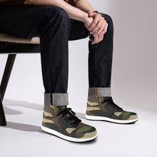 Load image into Gallery viewer, R&amp;RH Camo Green Mens High Top Sneaker Men&#39;s High Top Sneakers (Model 20042)
