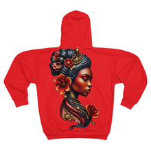 Load image into Gallery viewer, Cultural Art Unisex Zip Hoodie - Vibrant Floral Design
