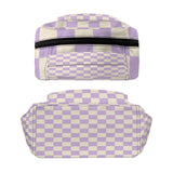 a Retro Checkerboard Lavendar Pastel Girls Large Capacity Backpack