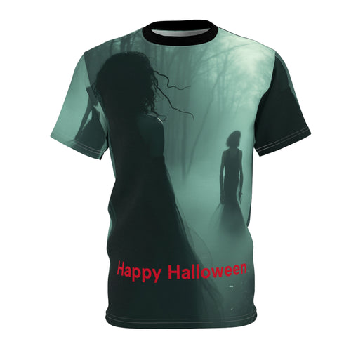 Mystical Forest unisex tee with gloomy atmospheric gothic nature design, artistic dark aesthetic printed shirt