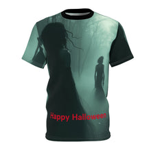 Load image into Gallery viewer, Mystical Forest Unisex Tee, Gloomy Atmosphere T-Shirt for Nature Lovers, Art Tee for Halloween, Unique Gift for Friends, Customizable [...]
