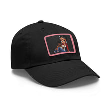 Load image into Gallery viewer, Caricature Black-Pink Hat with Leather Patch
