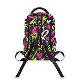 a Streetwear Bold Girls Black Abstract Large Capacity Backpack