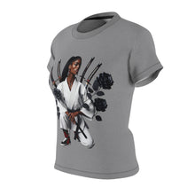 Load image into Gallery viewer, R&amp;RH Empowered Women’s Grey Tee - Samurai Style Graphic Shirt
