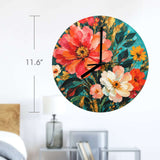 Art O'clock Impasto Floral Wall Clock By Rich and Rich
