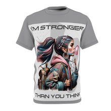 Load image into Gallery viewer, R&amp;RH Empowering Ladies Grey Graphic Tee - &quot;I&#39;m Stronger Than You Think&quot;
