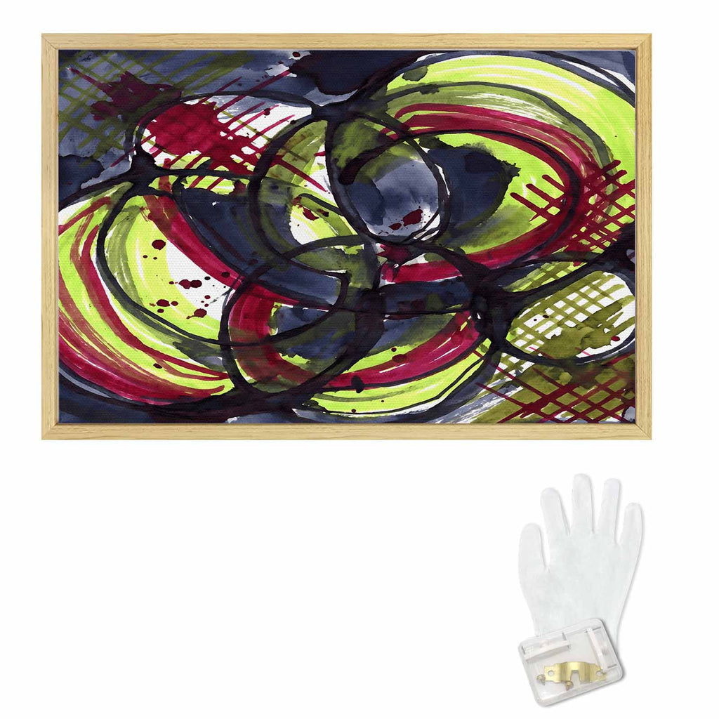 Rich and Rich Dark Matter Mixed Natural Wood Frame Painting
