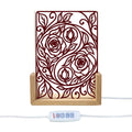 Rich and Rich Harmony Heritage Burgundy Floral Yin-Yang Acrylic Night - Rich and Rich Homeopportunities