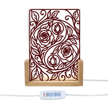 Load image into Gallery viewer, Rich and Rich Harmony Heritage Burgundy Floral Yin-Yang Acrylic Night
