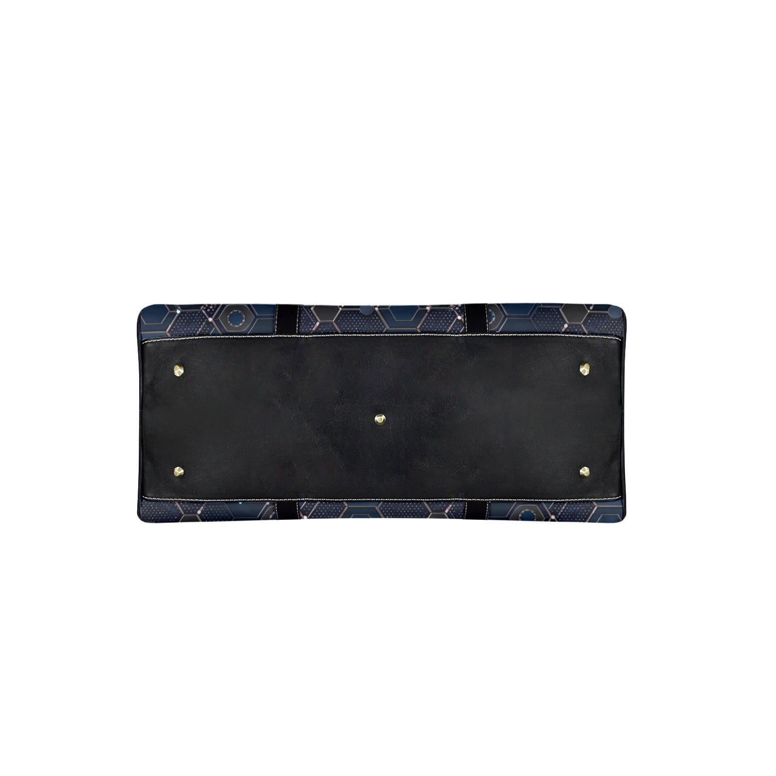 Rich and Rich Blue Hex Network PU Leather Travel Bag for Gym, Weekend & Long-Term Travel