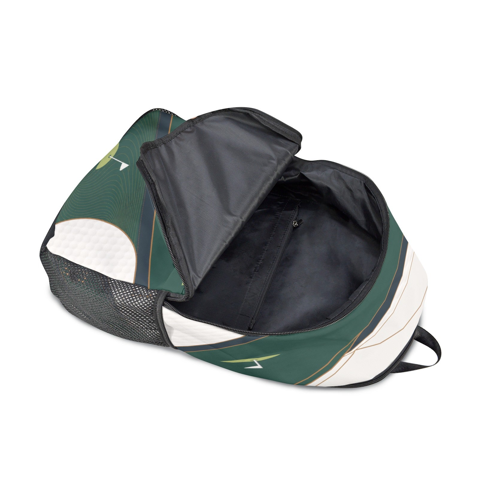A Rich and Rich Men's Green Designer Golf Backpack Fabric Backpack with Side Mesh Pockets (Model 1659) - Rich and Rich Homeopportunities