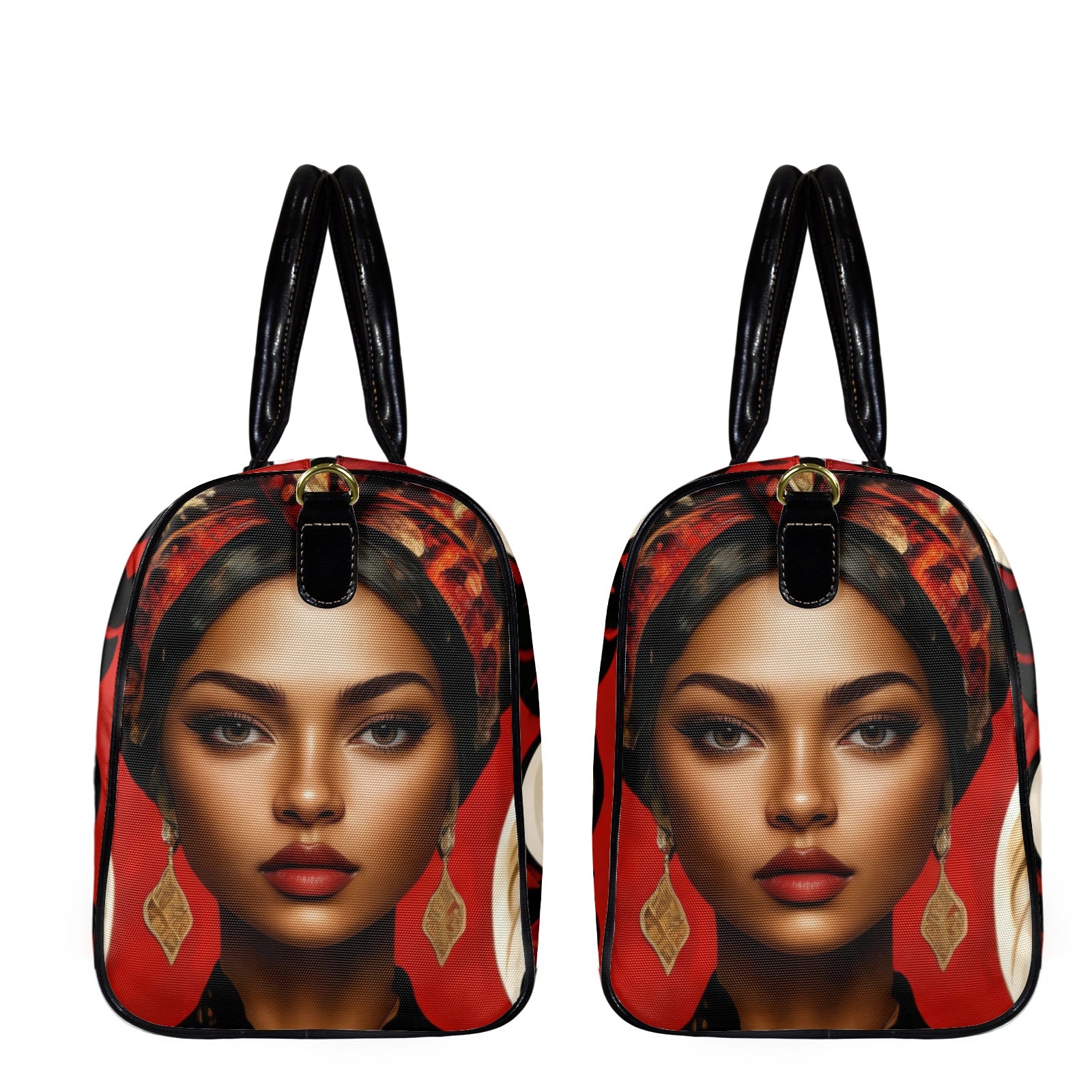 Rich and Rich Red Caricature Leather Travel Bag | Large Capacity 1200D Nylon Gym & Travel Duffel Bag
