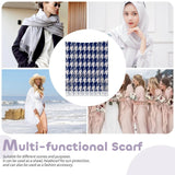 Royal blue and silver tassel scarf in imitation cashmere with fine-hemmed finish — additional view 10