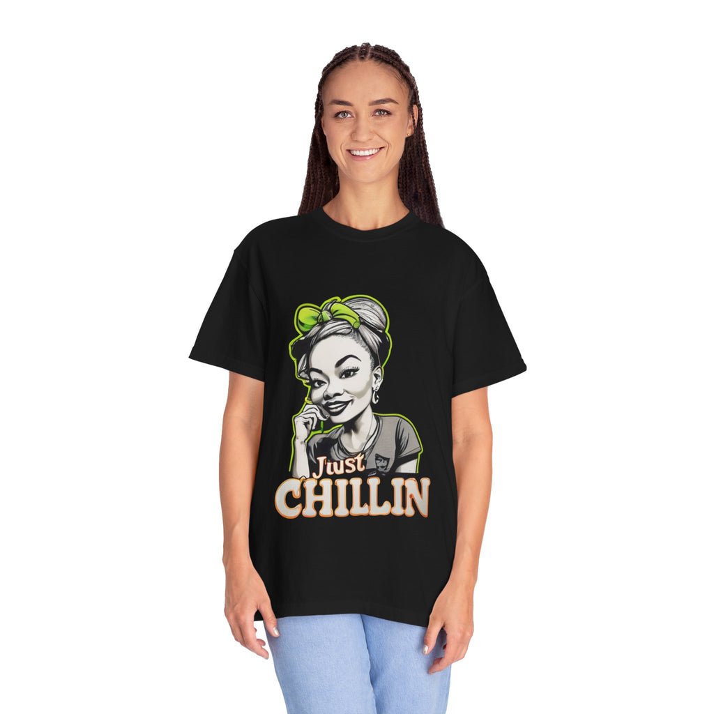 Unisex Just Chillin' Graphic T-shirt in vintage style, casual summer wear with vibrant design