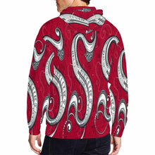 Load image into Gallery viewer, Rich and Rich Red Abstract Men&#39;s Designer Zip Hoodie
