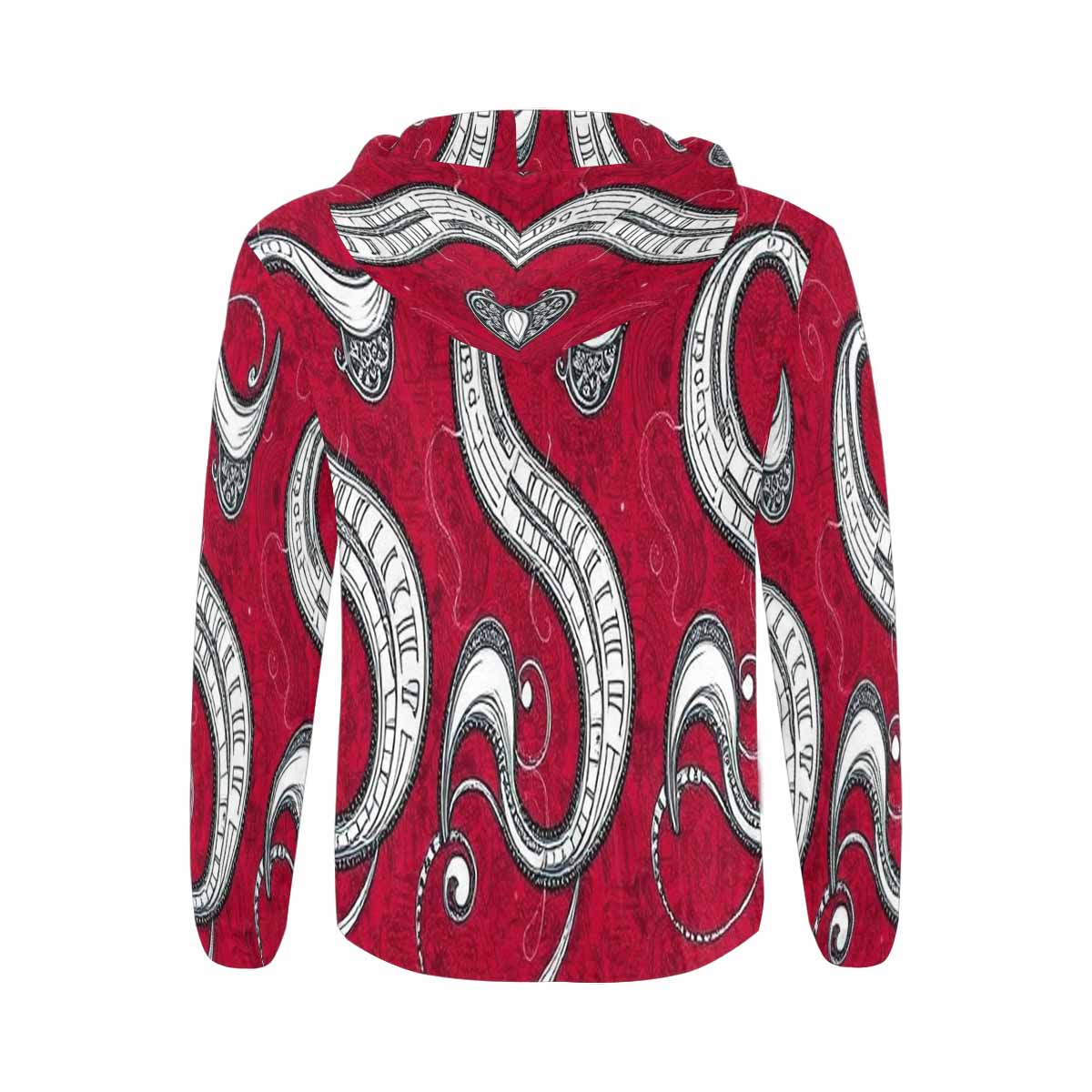 Rich and Rich Red Abstract Men's Designer Zip Hoodie