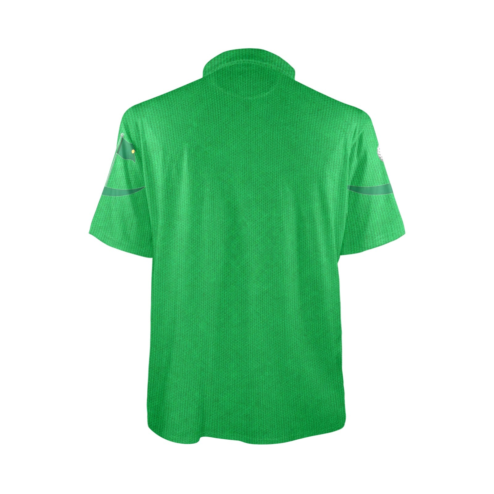 Men's green short-sleeve polo shirt with three-button placket and elastic collar and cuffs — additional view 8