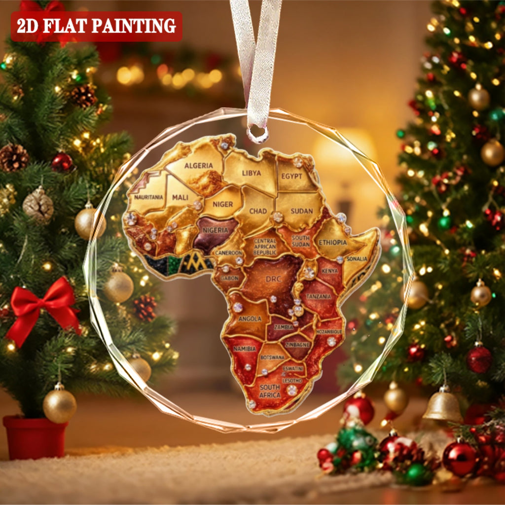 A Rich and Rich Round Crystal Africa Countries Glass Ornament