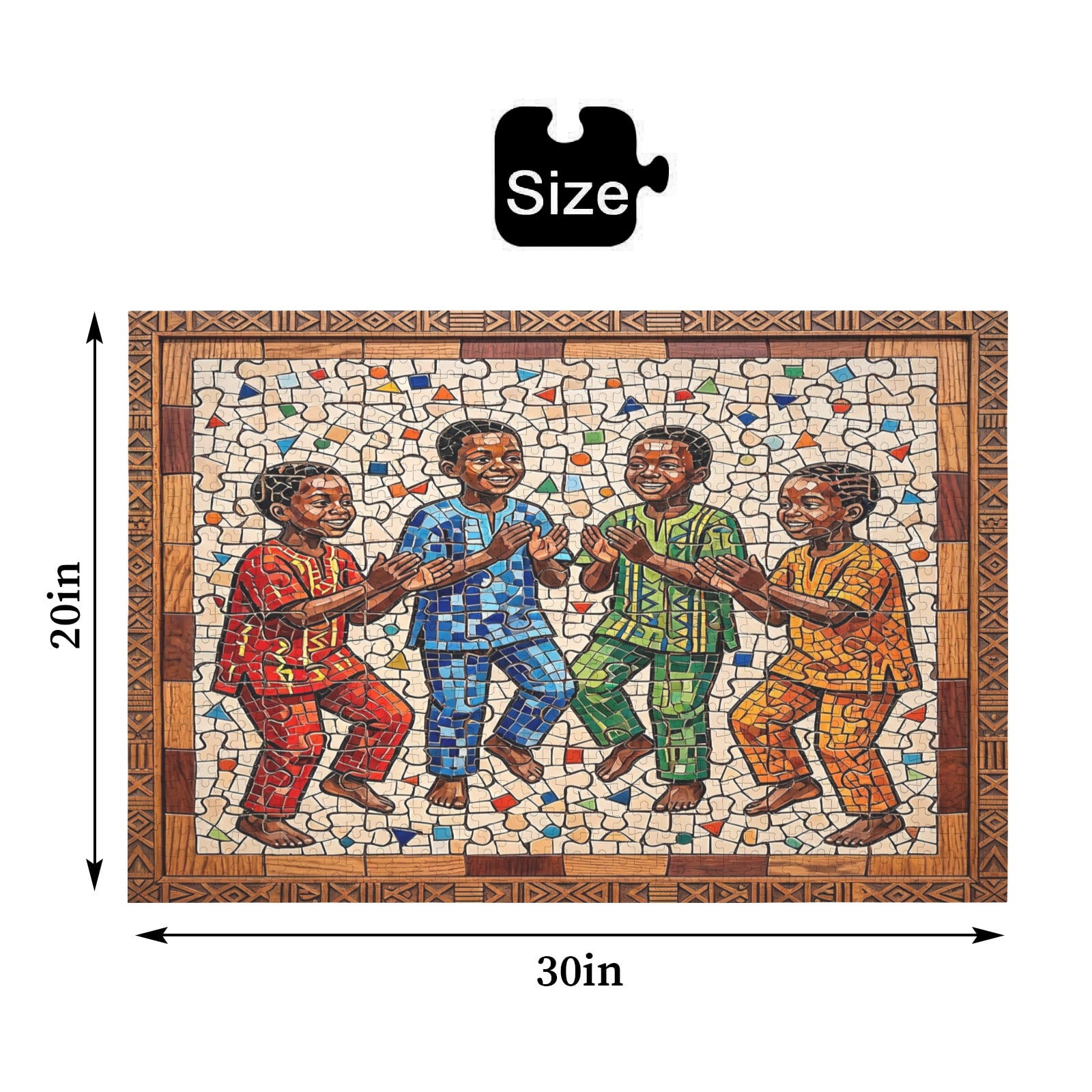 Juba for the Children — Joy in Motion | AncientCraft Mosaic Puzzle for Kids’ Rooms and Playrooms
