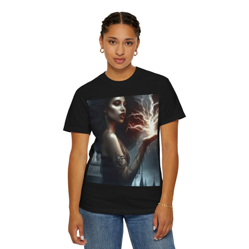 Mystical Magic unisex garment-dyed t-shirt featuring witchy fantasy art design