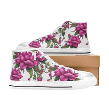 Load image into Gallery viewer, R&amp;RH Fushia Roses Women&#39;s Classic High Top Canvas Shoes - Rich and Rich Homeopportunities 
