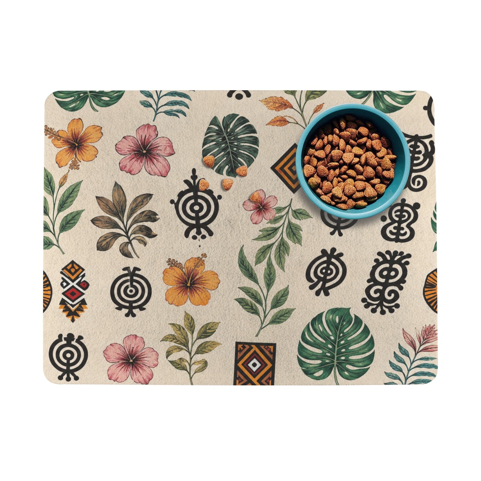 Rich & Rich Personalized Pet Beige Feeding Mat – Custom Absorbent Non-Slip Pet Food & Water Mat (USA) - Rich and Rich Homeopportunities