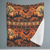 Rich & Rich Plush Haven Sherpa Fleece Orange Throw Blanket 80″ × 90″
