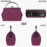 Magenta animal-print kisslock crossbody bag in waxed PU with top handle — additional view 6
