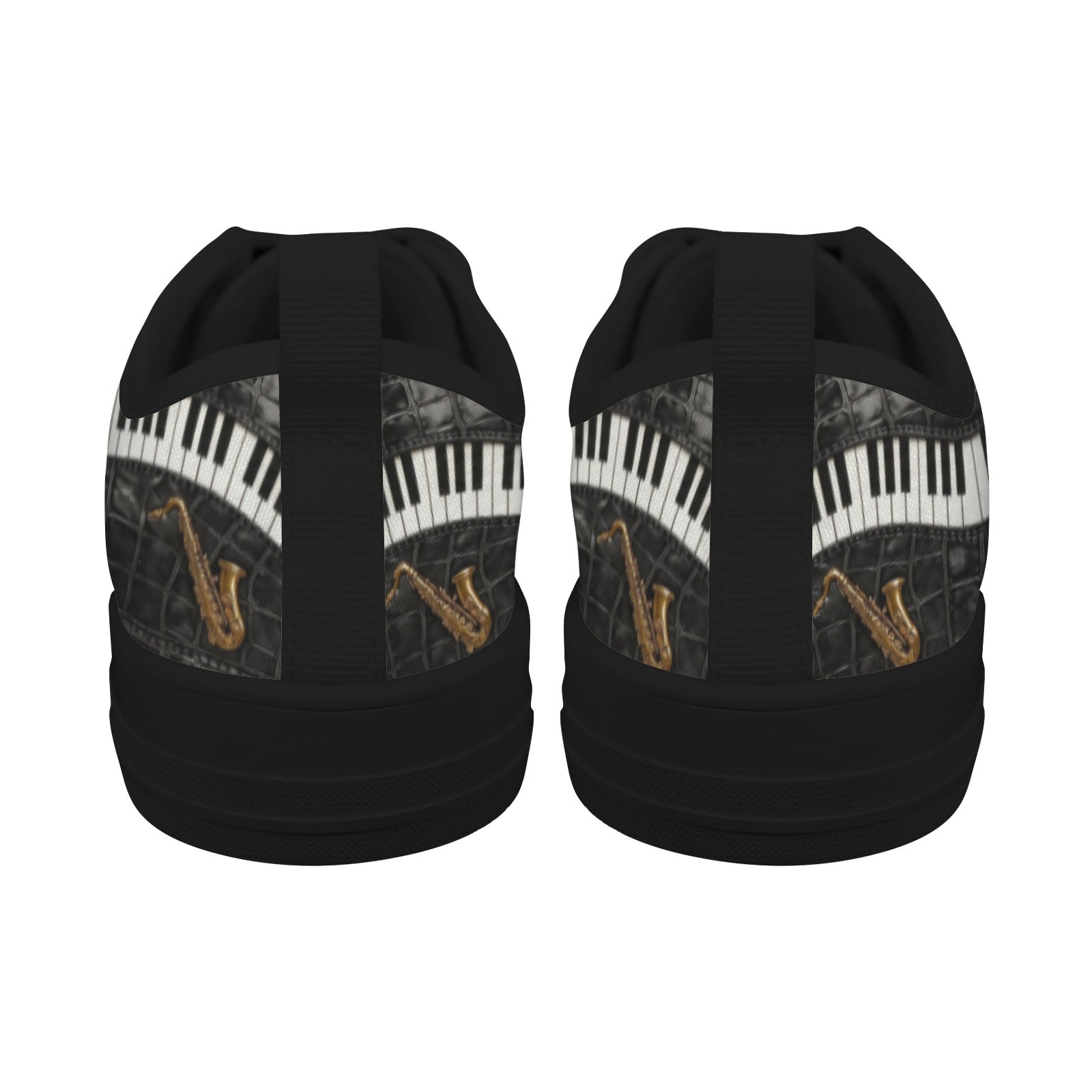 Rich and Rich Men’s Black Camo Piano Saxophone Canvas Sneakers