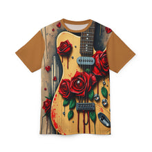 Load image into Gallery viewer, Guitar &amp; Roses Unisex Cut &amp; Sew Tee – Edgy Music Apparel for Rock Lovers
