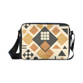 Men's earthtone geometric shapes classic nylon crossbody messenger bag